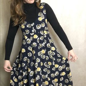 🌻 Vintage 1990s Sunflower Midi/ Maxi Dress